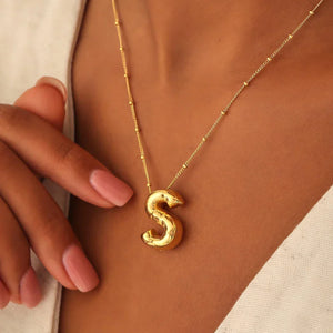 Vintage Letter Necklace 18K Gold Plated Stainless - Luxlife Brands