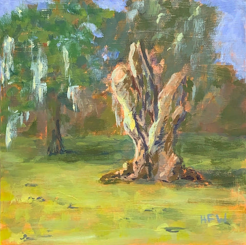 Old Oak at the lakefront.  Plein Air painting.