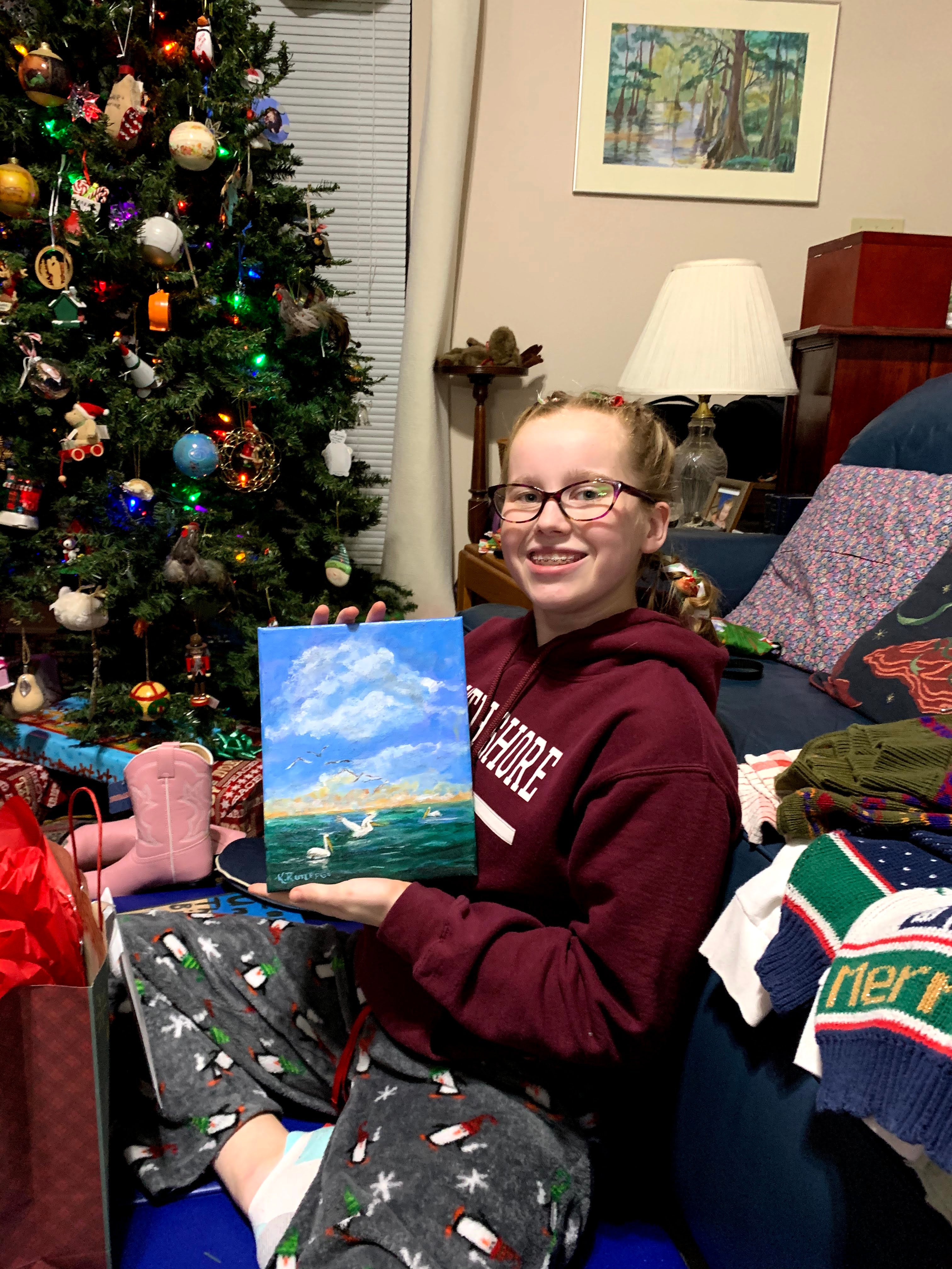 Emma and her new painting by Katherine Rutledge