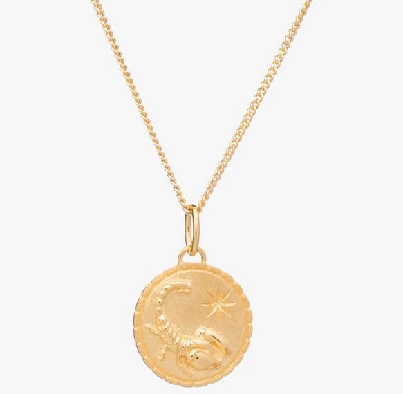 Rachel Jackson Zodiac Art Coin Necklace - Scorpio - Gold £55.00