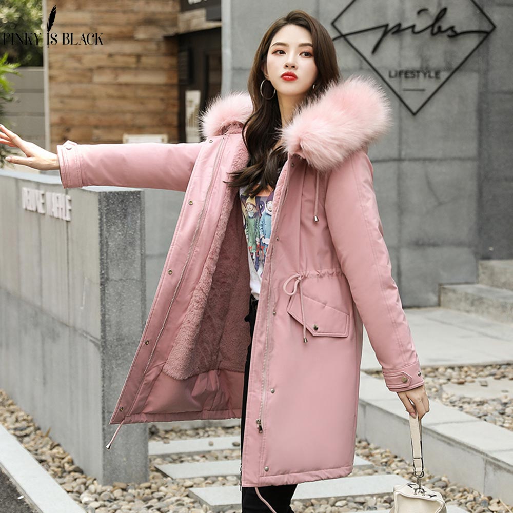 DanceeMangoo Warm Thicken Parkas New Coat Women Winter Clothes Women Slim  Mid-length Black Jacket Korean Hooded Fashion Jackets Zm2559 