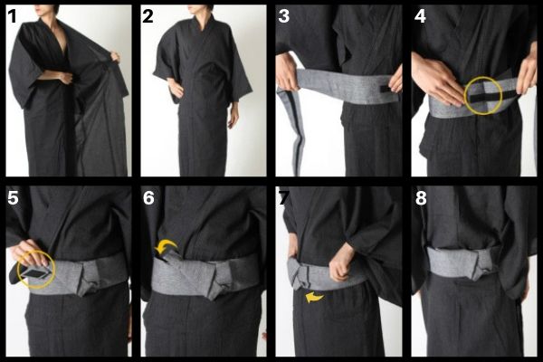 Instrucciones de uso del cinturón kimono obi
