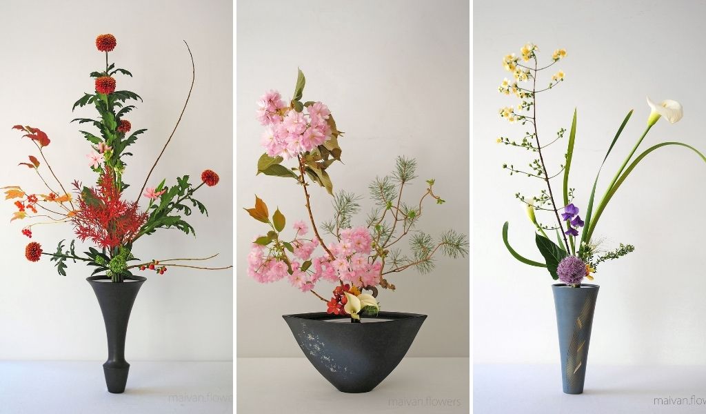 Composition florale ikebana ikenobo