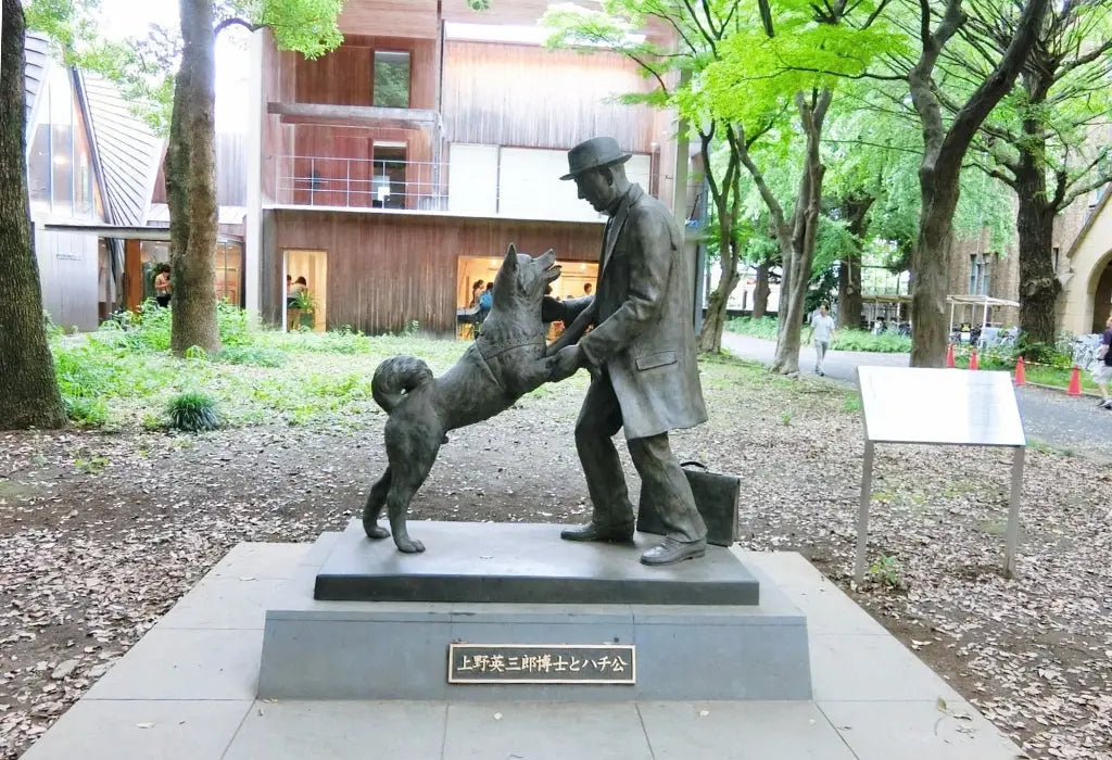 Statue de Hachiko et Hidesaburo Ueno
