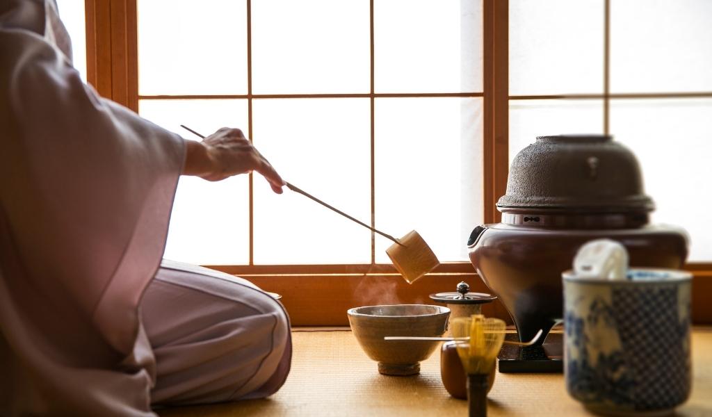 preparación del té en Japón