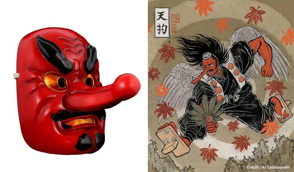 Masque oni de clan samouraï japonais