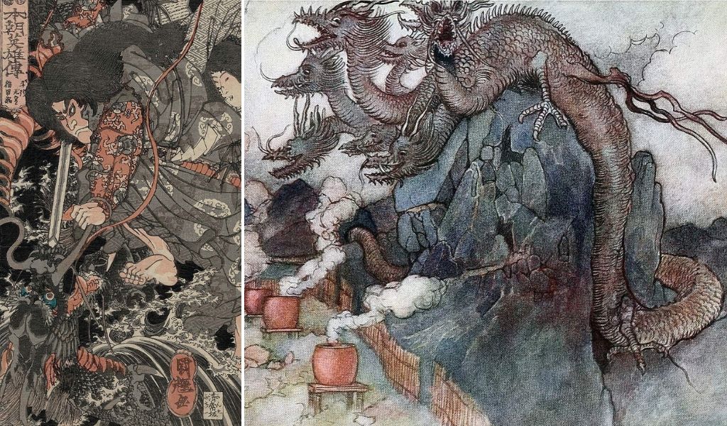 ancient japanese dragon painting