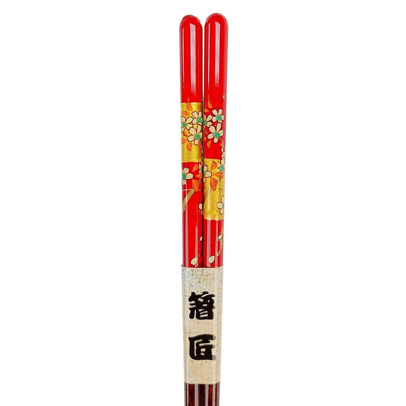 Baguettes Japonaises Rouges De Hashi Photo stock - Image du noir, wooden:  134126564