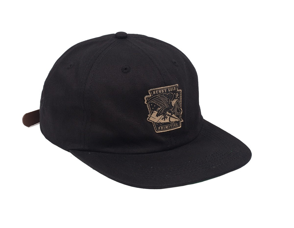 black and gold polo hat