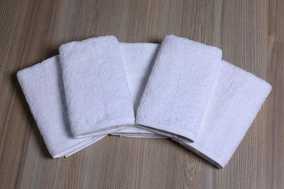 12 Pack 100%Egyptian Cotton Luxury Face Towels Flannels Wash Cloth Hang Loop