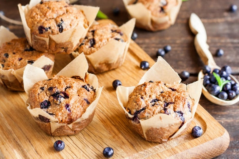 Blueberry Banana Protein Muffins
