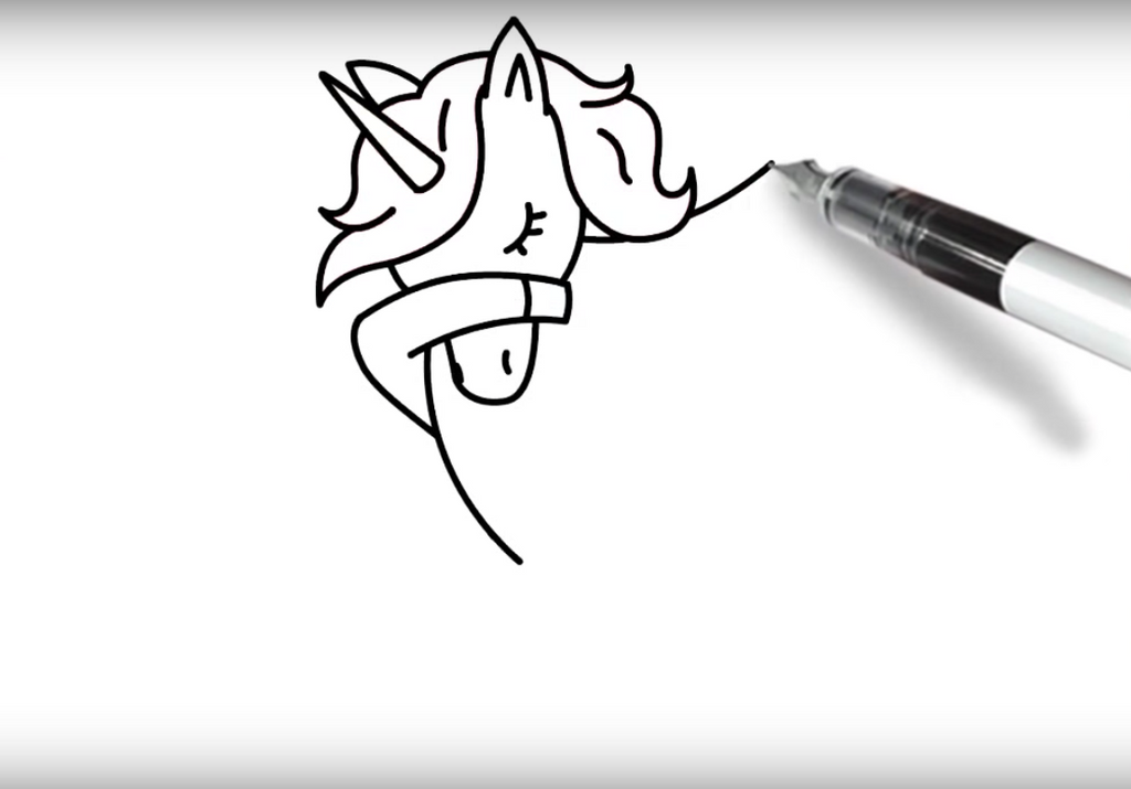 Página para colorear de unicornio con los brazos extendidos
