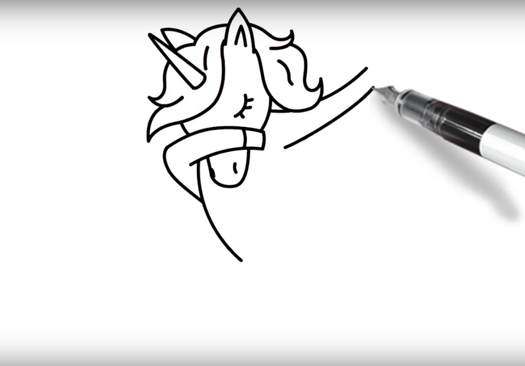 coloriage de licorne dab bras gauche