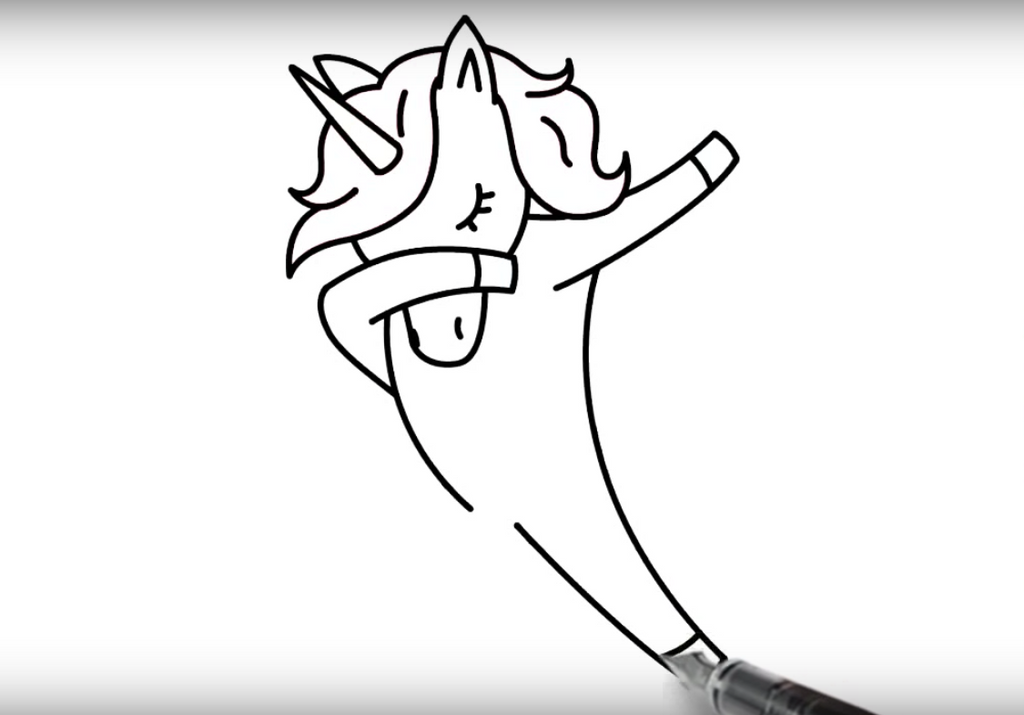 dibujo unicornio dabbing pezuña