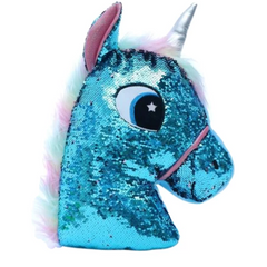 Peluche Tête de Licorne Sequins