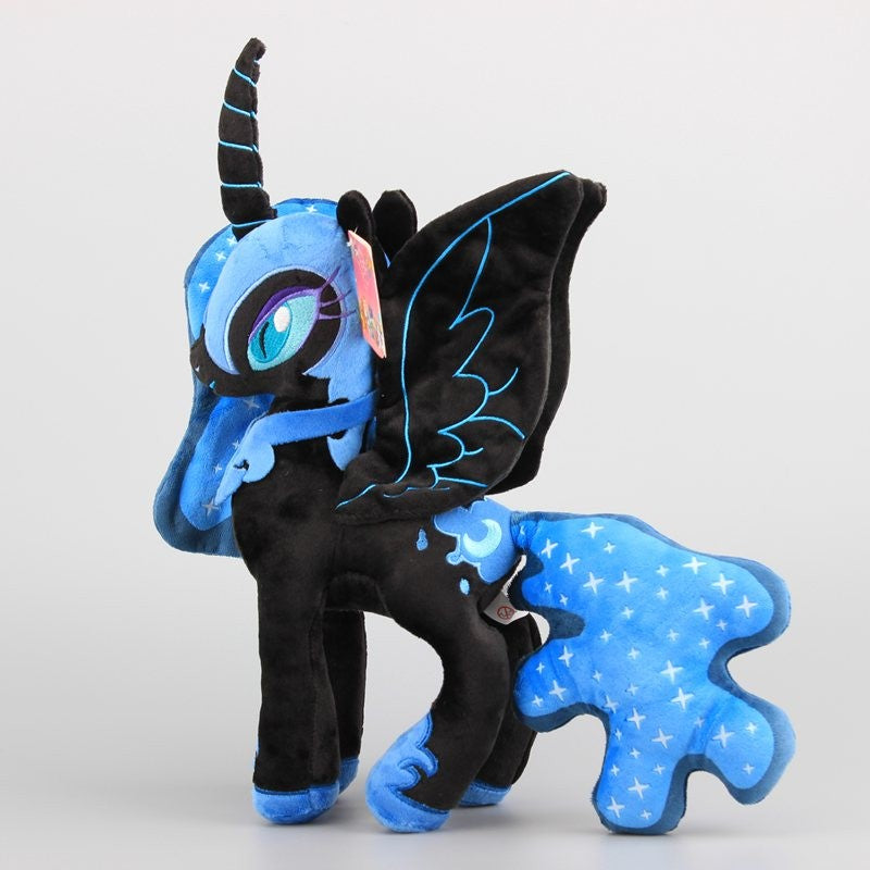 Soft toy black unicorn little pony