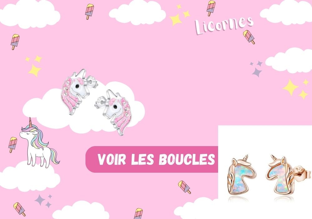 boucles d'oreilles licorne