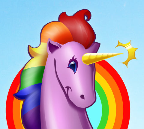 Rainbow smile unicorn drawing image