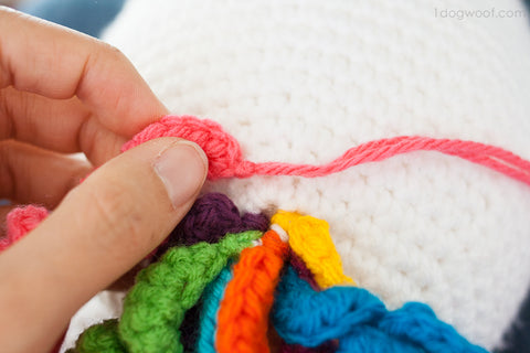 différentes queues de la licorne amigurumi