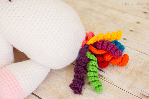 crochet unicorn backside