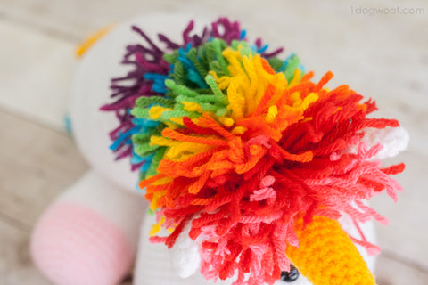 crochet horned magical animal hair mane