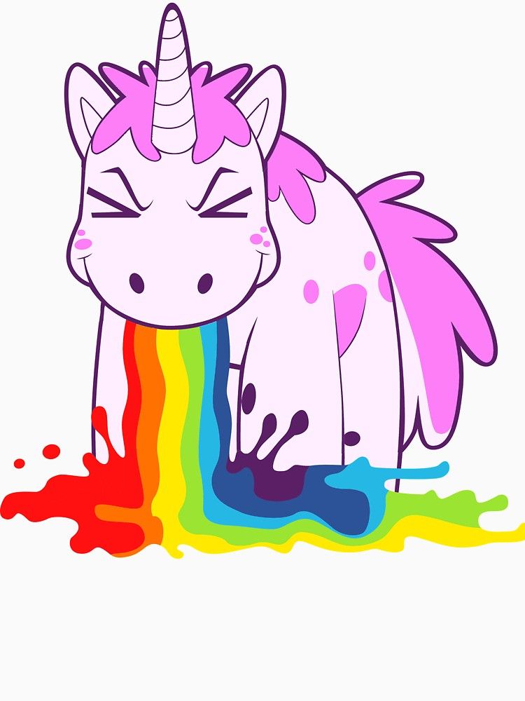 Unicorn vomits a rainbow