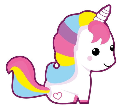 Cute kawaii rainbow unicorn drawing image
