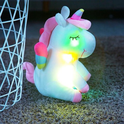 Peluche licorne lumineuse