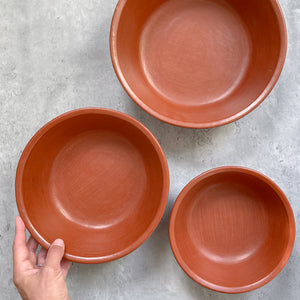 clay serving bowls