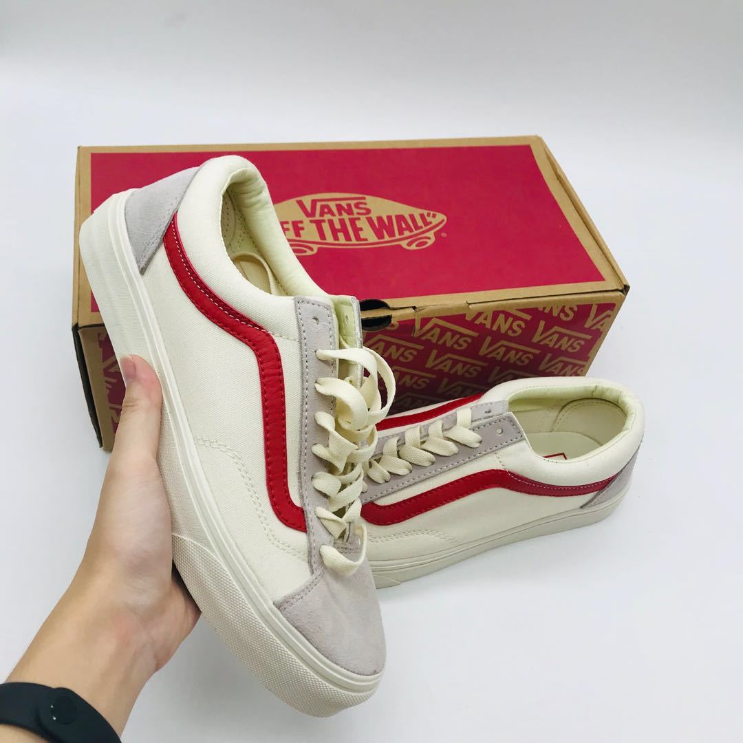 vans old skool marshmallow racing red