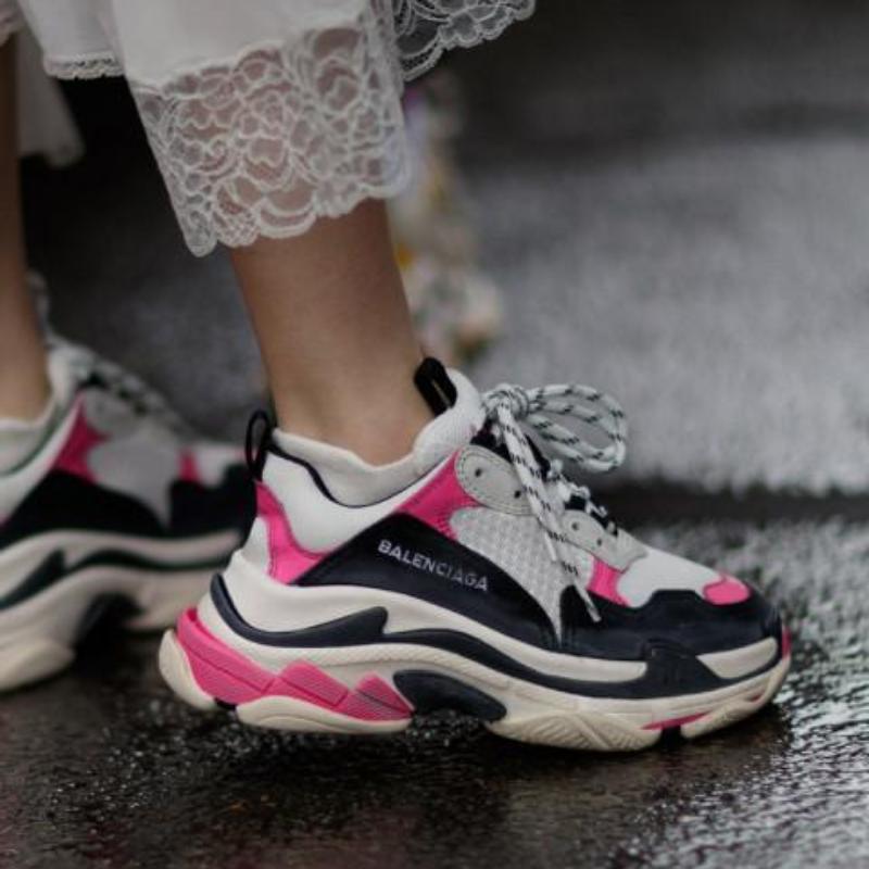 balenciaga on feet triple s