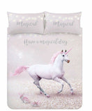 Catherine Lansfield Enchanted Unicorn Pink Easy Care New Duvet Cover Set - Kellyuk
