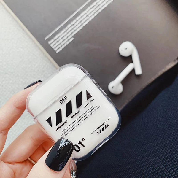 off white airpod case with strap