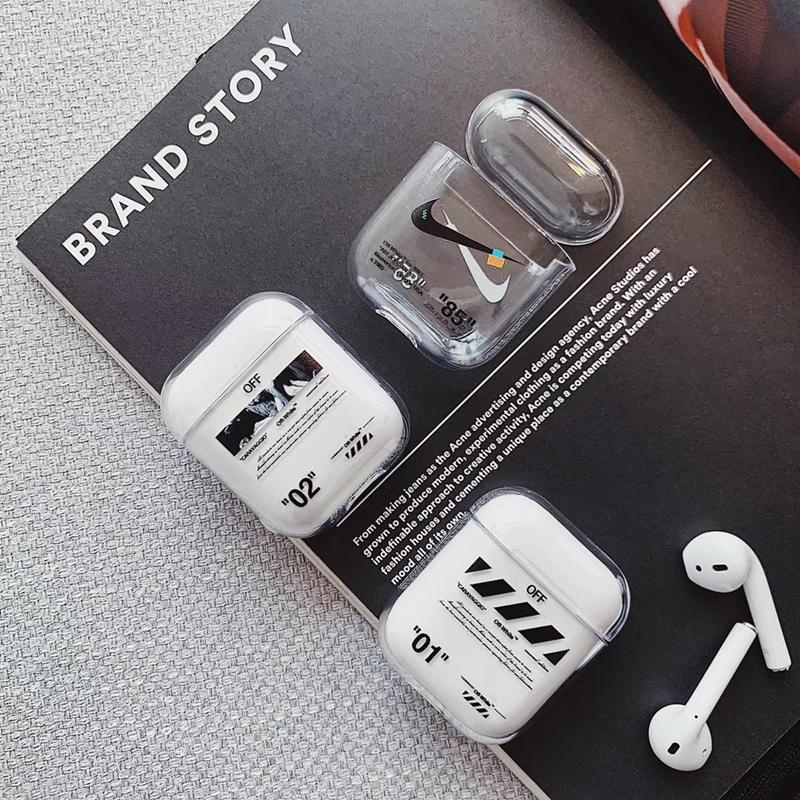 off white airpod case with clip