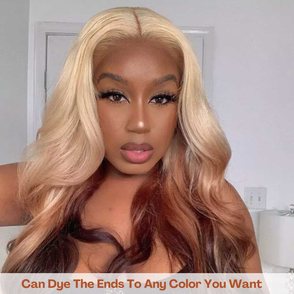 Tiktok Beaudiva Lace Front Wig Human Hair Wigs Ombre Blonde Pre Plucked Baby Hair