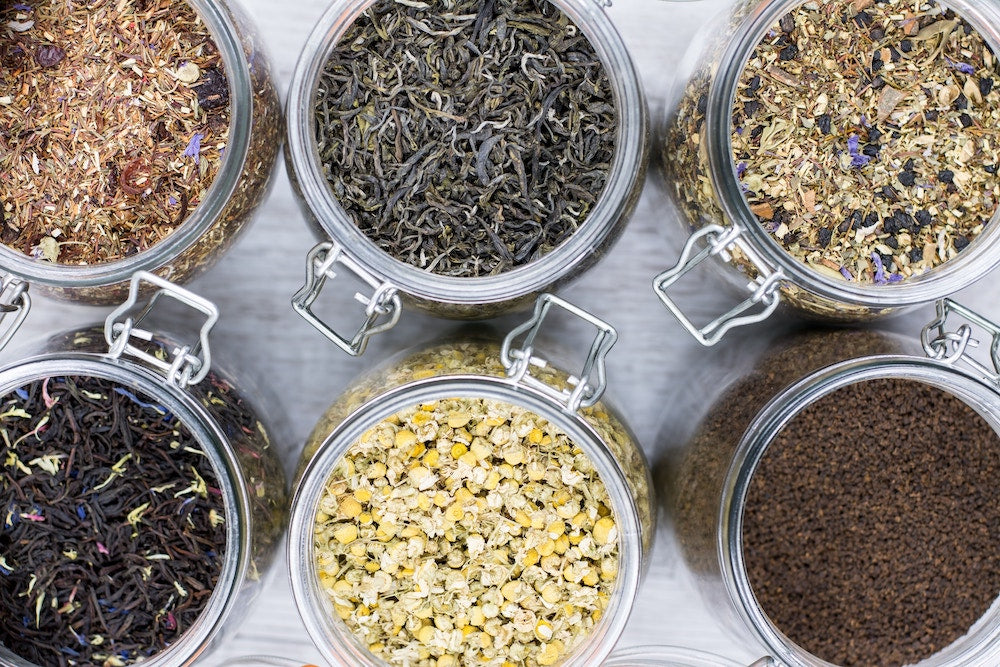 Assorted herbal blends of tea