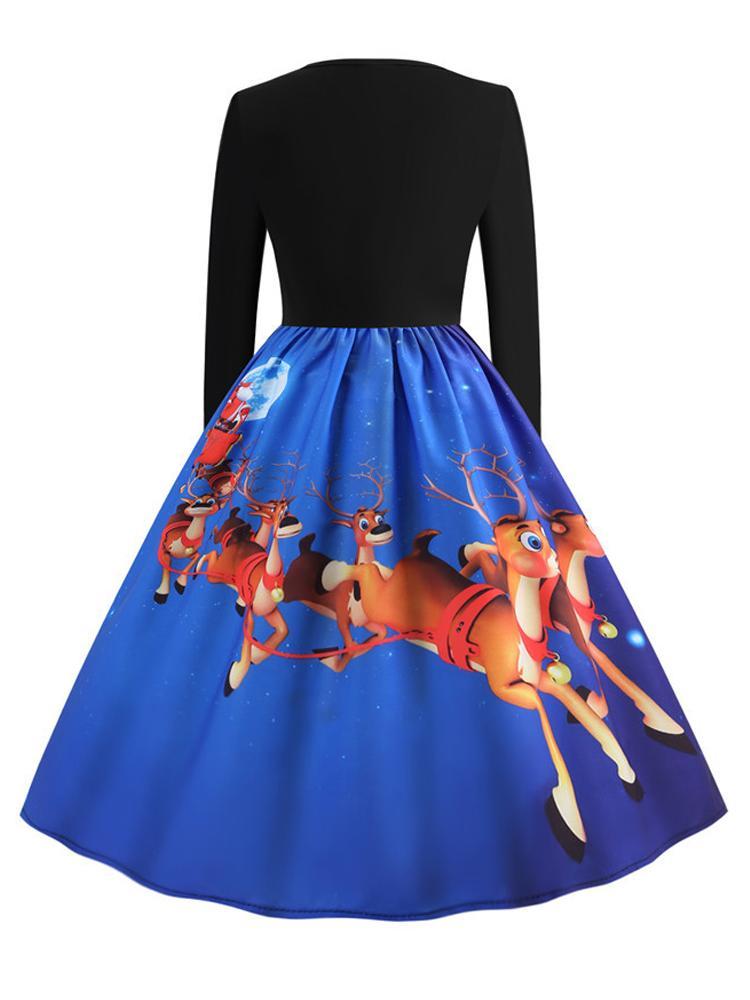 blue christmas dress