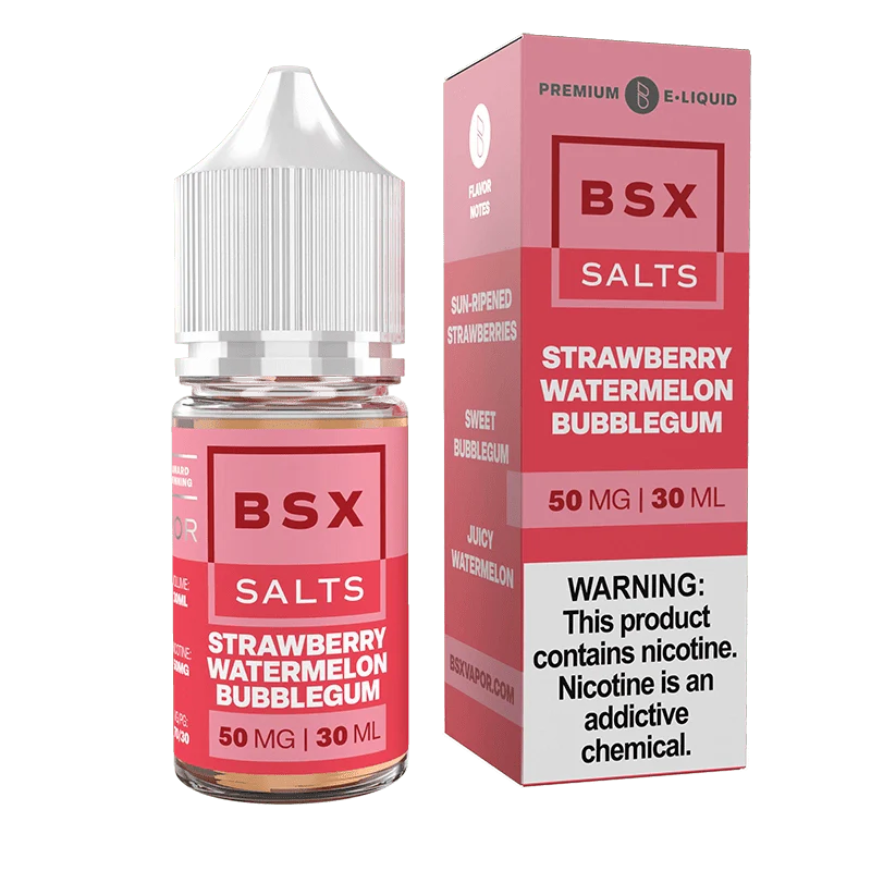 Glas BSX Strawberry Watermelon Bubblegum Nic Salt Vape Juice 30ml