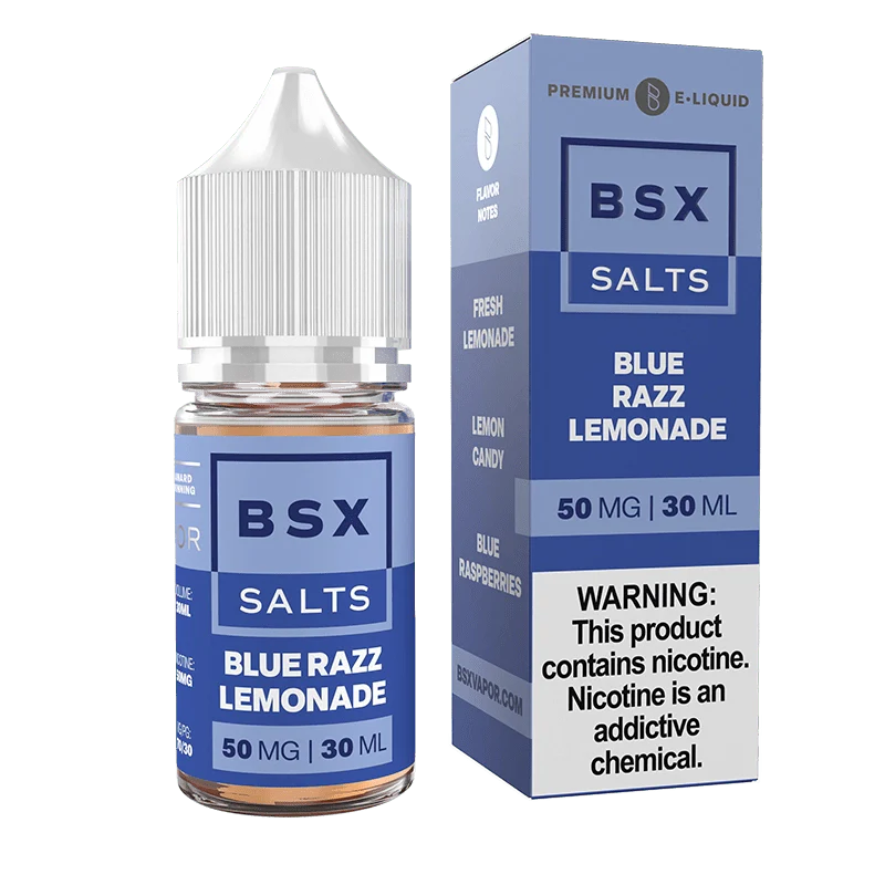 Glas BSX Blue Razz Lemonade Nic Salt Vape Juice 30ml
