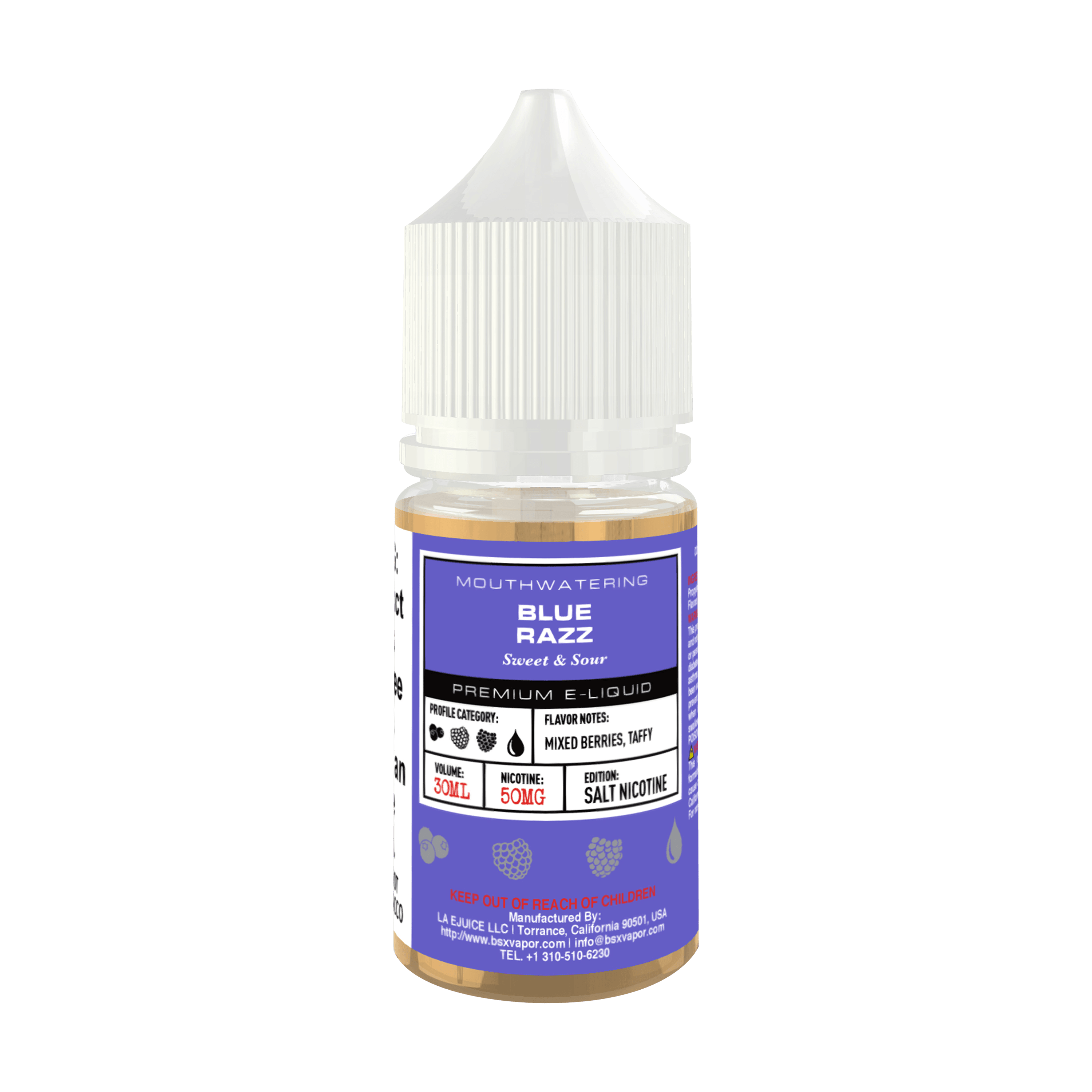Blue Razz 30ml Nic Salt Vape Juice - Glas Basix