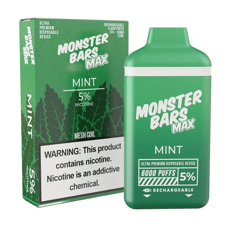 Monster Bar MAX Disposable Vape (5%, 12mL) - Mint Tobacco