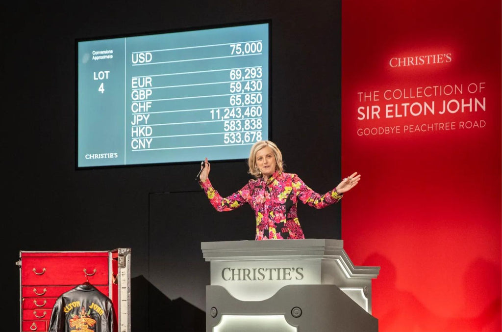 Tash Perrin, deputy chairman, Christies Americas, at the Christies Auction The Collection of Sir Elton John