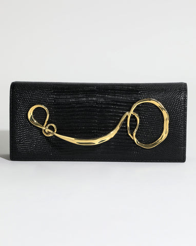 Vintage 70s Mod Glam Rock Chic Hippie Black Leather Top Handle Clutch –  Thee Cultivator
