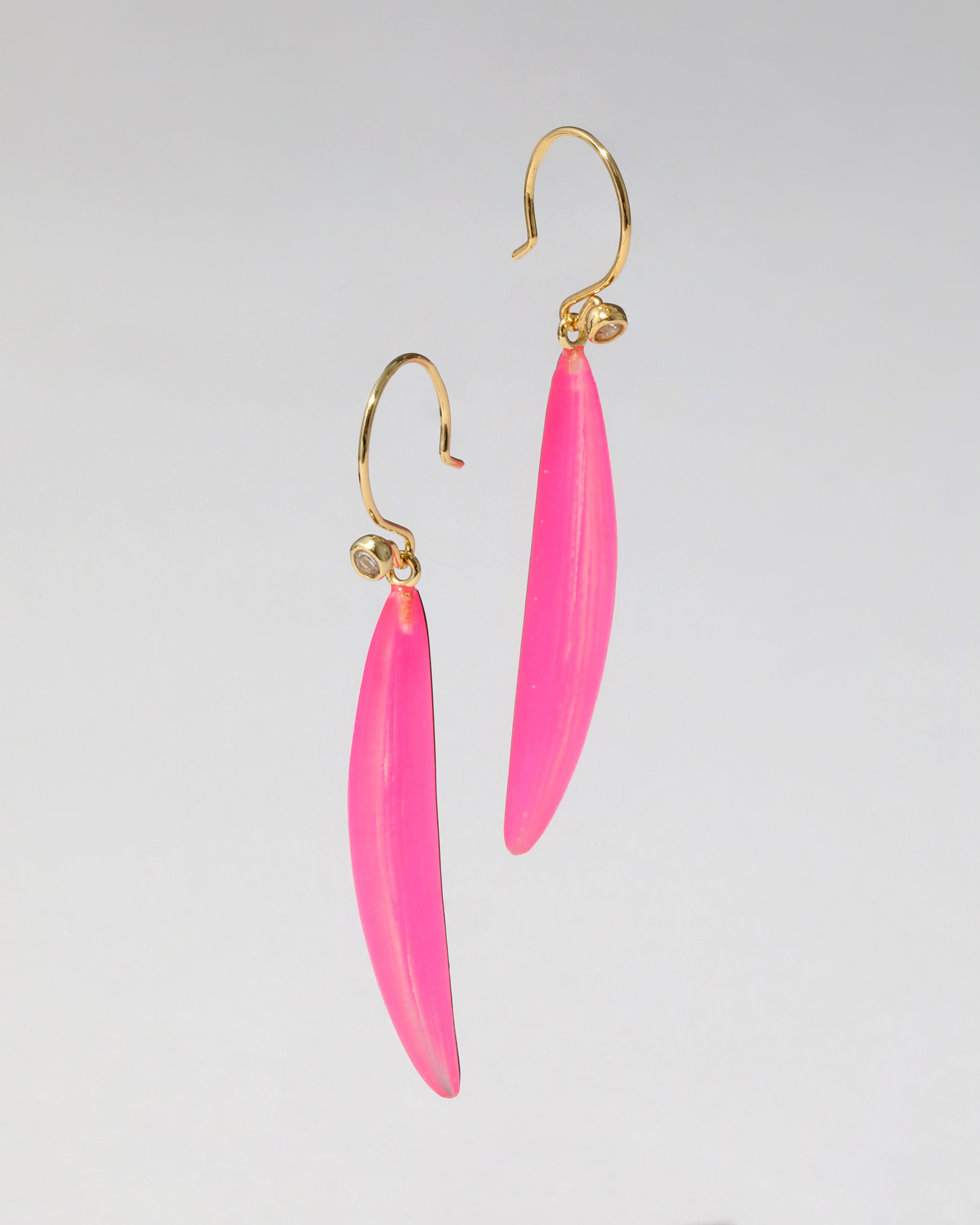 Color Block Hoop Earrings - Hot Pink Coral 1.25