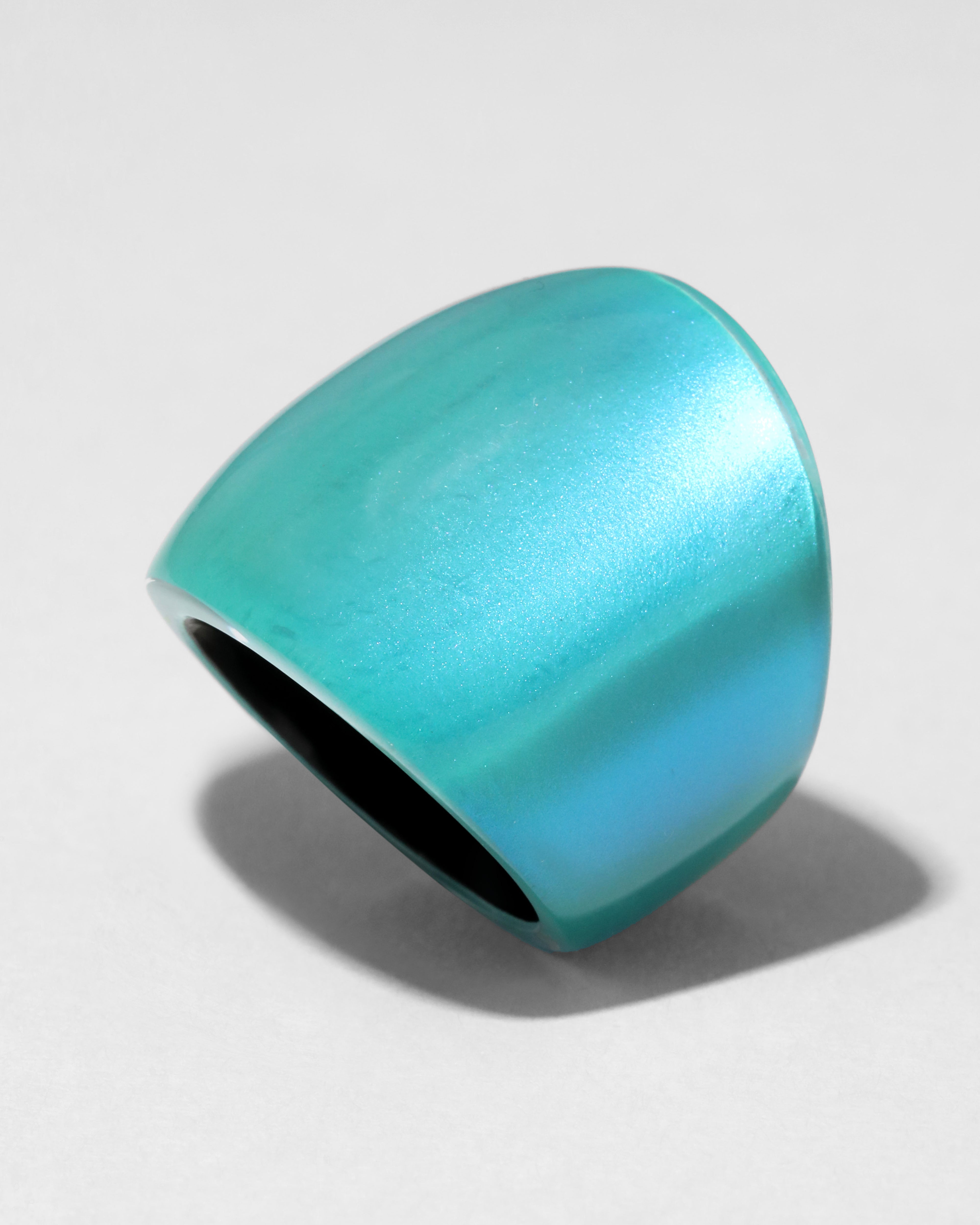 Lucite Block Ring- Mediterranean Opal