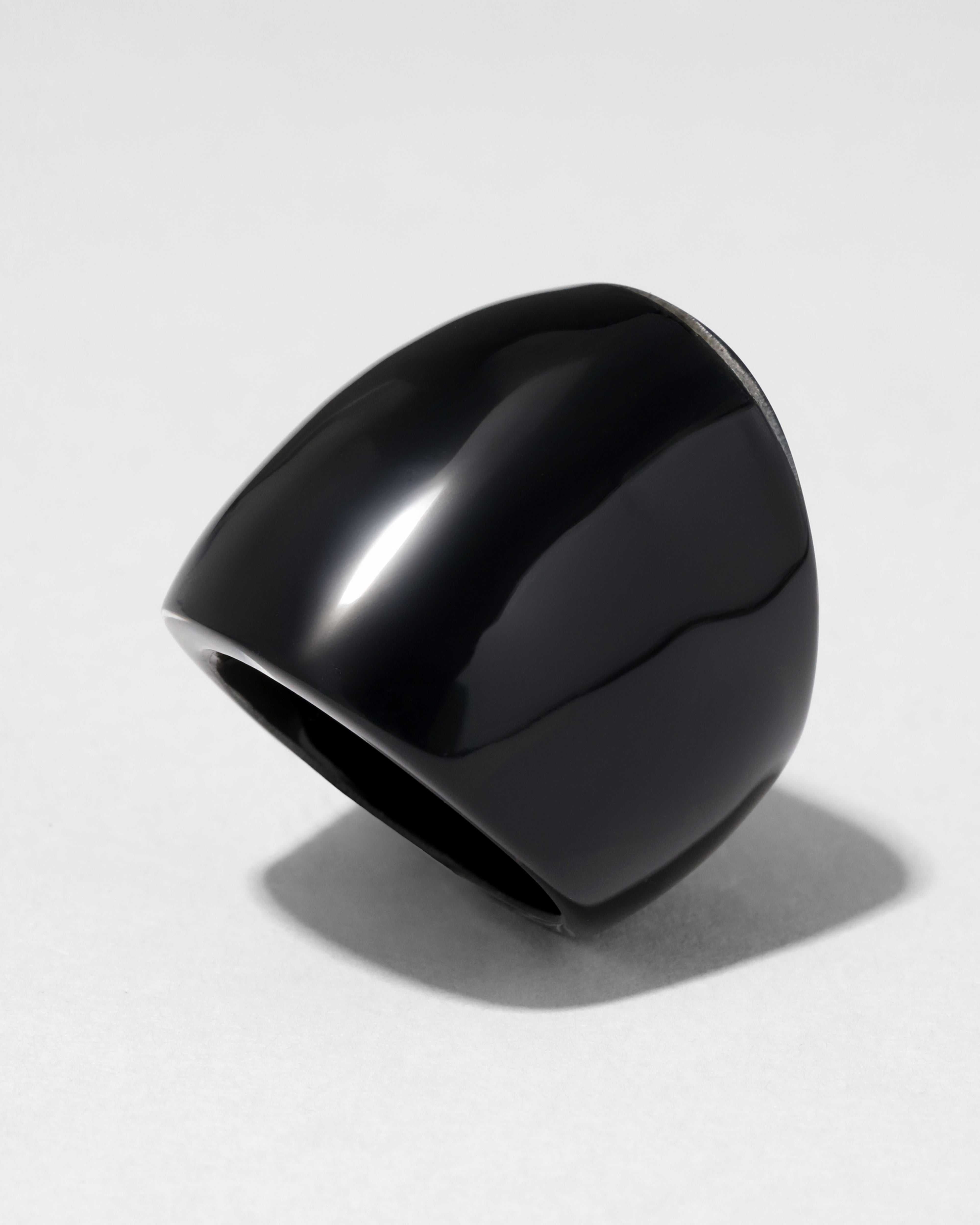 Lucite Block Ring- Onyx