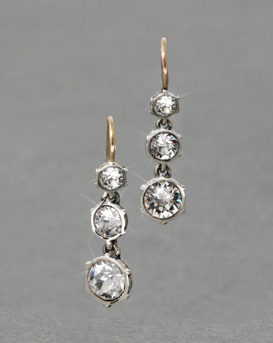 Drop Bezel Set CZ Earrings // Silver or 18K Gold Plated – Embler's Jewelers