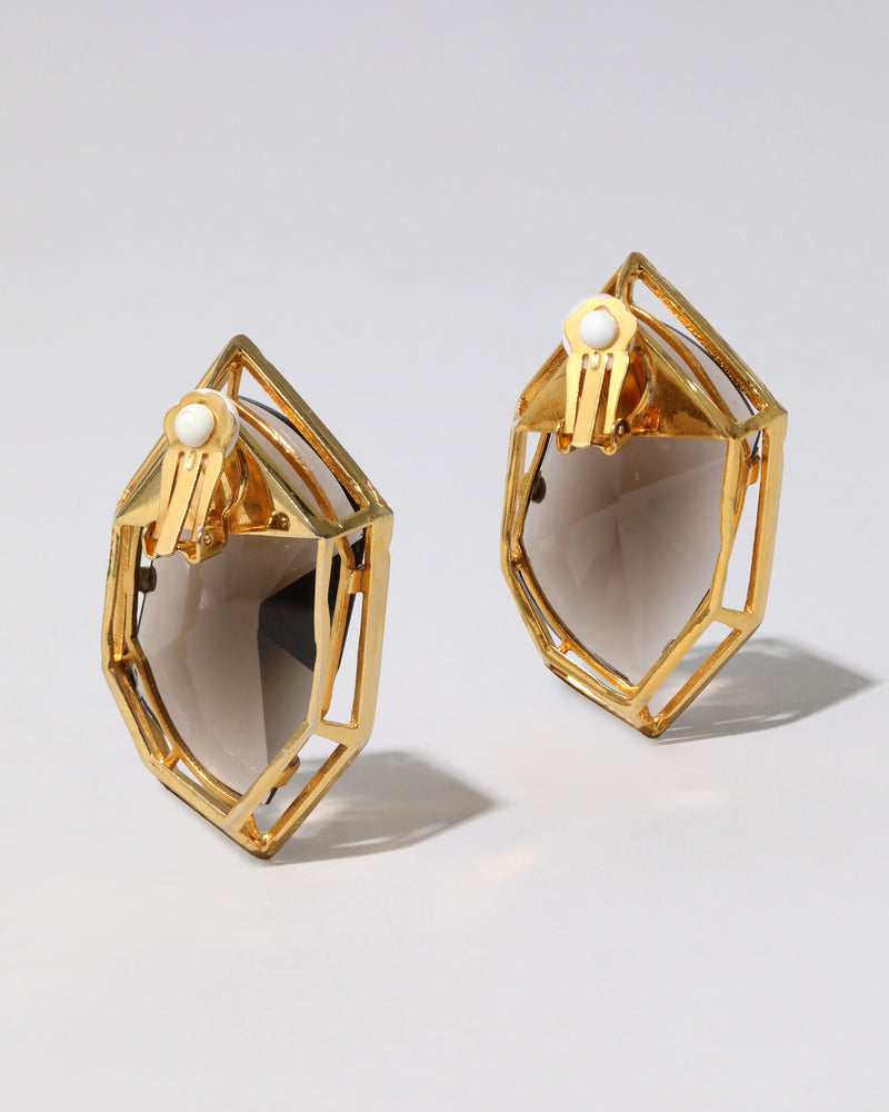 Vintage 1980s Handmade Two Tone Crystal Clip Earrings – ALEXIS BITTAR