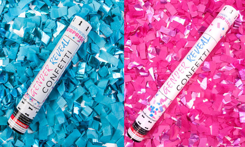 12 inch and 18 inch Gender Reveal Blue and Pink Confetti Cannons