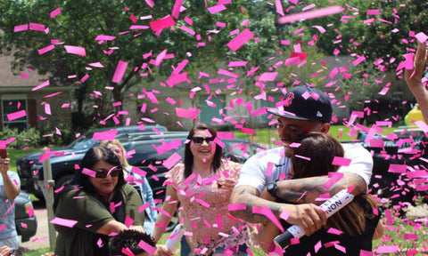 Pink Gender Reveal Confetti Cannon Party